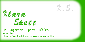 klara spett business card